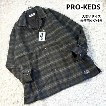 미사용 택 포함 PRO-KEDS 빅 사이즈 셔츠 자켓 그레이 3L
