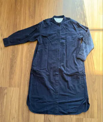 [무인양품] 양면 기모 플란넬 스탠드 카라 긴팔 원피스 BCL59A2A