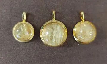 루틸 쿼츠 펜던트 탑 3개 세트