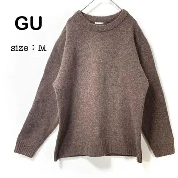 [ 새상품급 ] GU 지유 긴팔 니트 스웨터 브라운 심플 무지 M