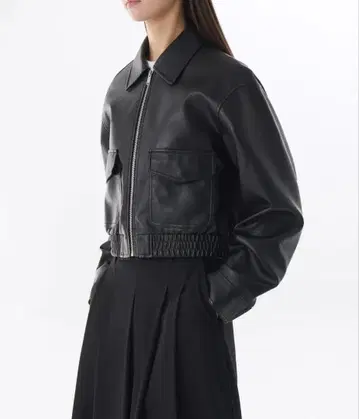 [택 포함 미사용] MUSINSA STANDARD 가죽 크롭 자켓 S