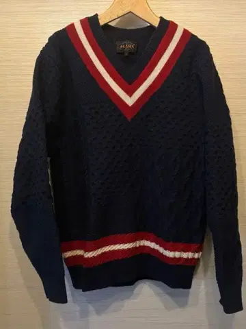 BEAMS PLUS / 크레이지 패턴 크리켓 니트 네이비 S