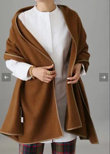 아소스 메레 가죽 트리밍 캐시미어 스톨