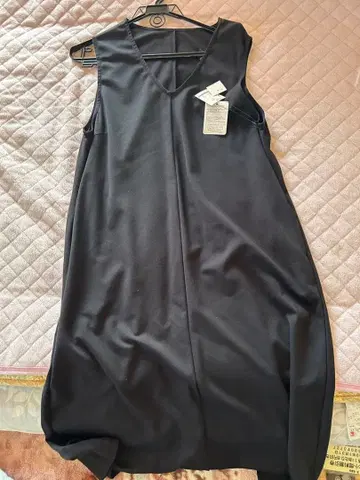 블랙 슬리브리스 롱 원피스 L 미사용 새상품