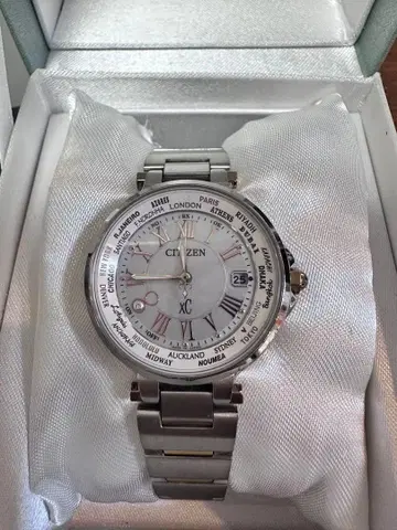 작동품 시티즌 에코드라이브 크로스 씨 해피플라이트 전파 시계