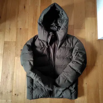 UNIQLO 후드 부착 다운 자켓 S 다크 그린