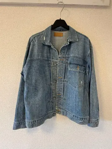 HUG O WaR 허그아워 크러쉬 데님 런치 자켓 라이트 블루