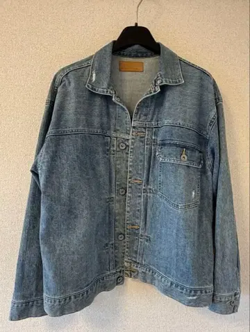 HUG O WaR 허그아워 크러쉬 데님 런치 자켓 라이트 블루