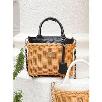 다리치 라탄 스퀘어 백 ( BLK )