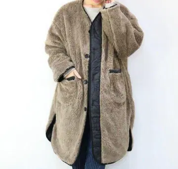 미디우미 리버서블 퀼팅 보아 아우터 모카