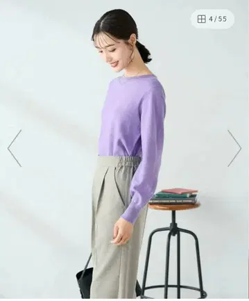 [ 새상품 ] 보트넥 미라쿠루 퍼프 슬리브 니트