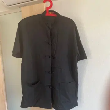 쿵푸 셔츠 블랙 반팔 셔츠 L 사이즈