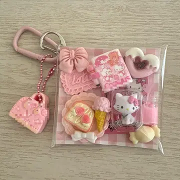 가챠 파우치 챠미 키티 외출 핑크