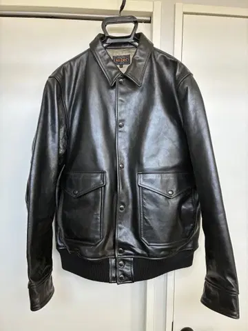 BEAMS A-2 플라이트 자켓 가죽 자켓 XL 블랙