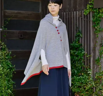 새상품 사이옥 고센 니트 스톨 mino 미노 케이프 숄 그레이