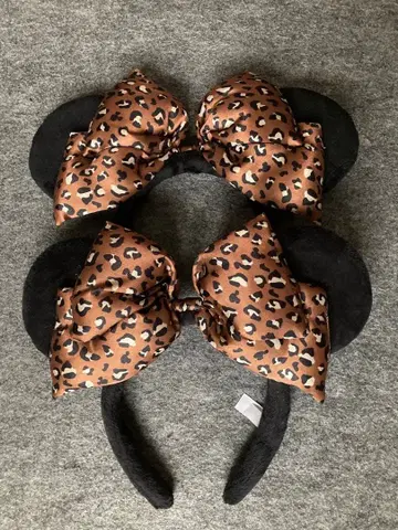 디즈니 머리띠 미니 레오파드 무늬 2개 페어 브라운