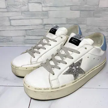 골든구스 가죽 스니커즈 HI STAR 화이트 파랑 24 38