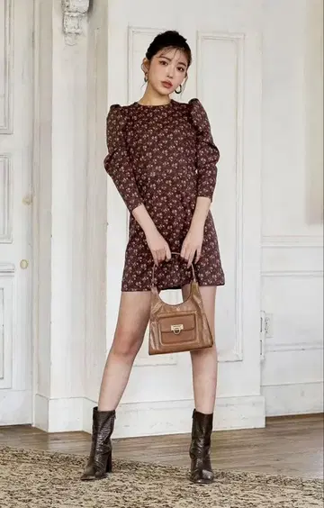 [새상품급] Darich 플라워 프린트 미니 원피스 /free