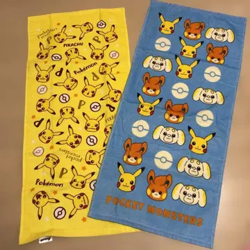 포켓몬 타월 세트 피카츄 페이스 타월 2장