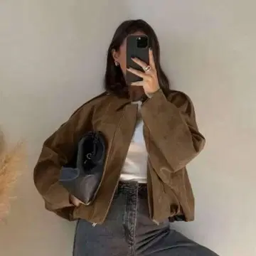 페이크 스웨이드 블루종