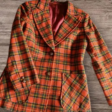 빈티지 타탄 체크 테일러 칼라 자켓 13호