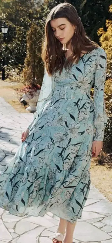 eimy istoire Letty Flower 시어 플레어 원피스 M