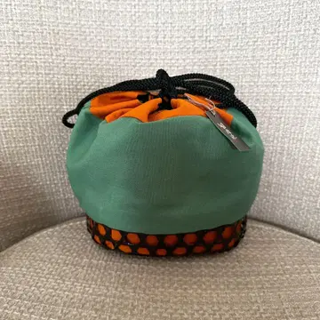 [ 미사용품 ] 일본 의류용 백 그린 오렌지 바스켓백