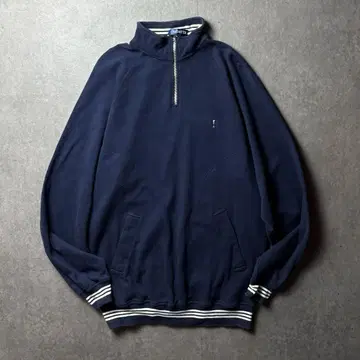 REGATTASPORT 원포인트 자수 하프 지퍼 아메카지 네이비 L