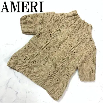 LA6047 AMERI 아메리 반팔 케이블 니트 베이지 M