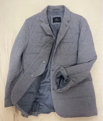LACOSTE 충전솜 그레이 테일러드 자켓 맨투맨 소재