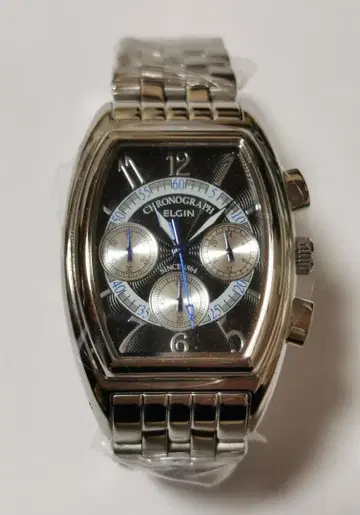 ELGIN 엘진 손목시계 쿼츠 크로노그래프 블랙 남성용