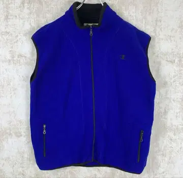 오버 사이즈 XL 챔피온 원포인트 로고 플리스 베스트 파랑 블루