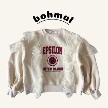 bohmal 이소재 프릴 속기모 맨투맨 아이보리 프리 사이즈 유메텐보