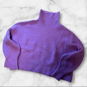 르쉘블루 알파카 혼방 오버 사이즈 니트 퍼플 클리닝 완료 S