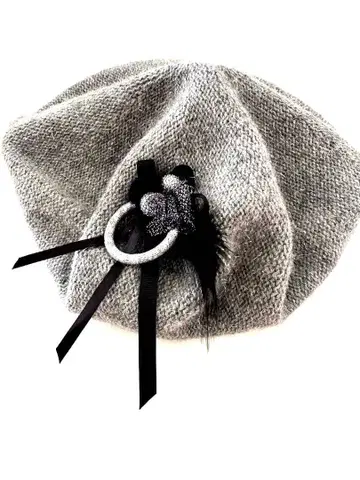 그레이 베레모 리본 포함