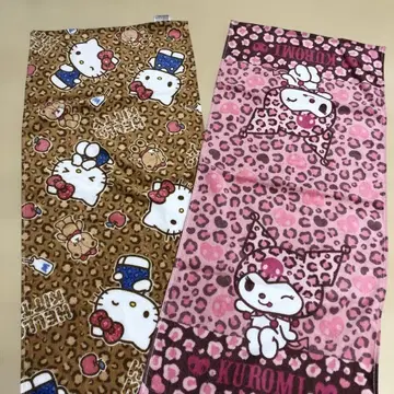 헬로키티 쿠로미 레오파드 무늬 페이스 타월 새상품