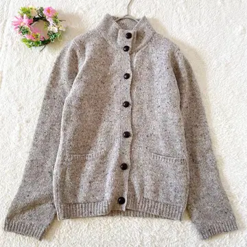 [ 마가렛호웰 ] 캐시미어 혼방 도네갈 니트 가디건 호두 버튼 M