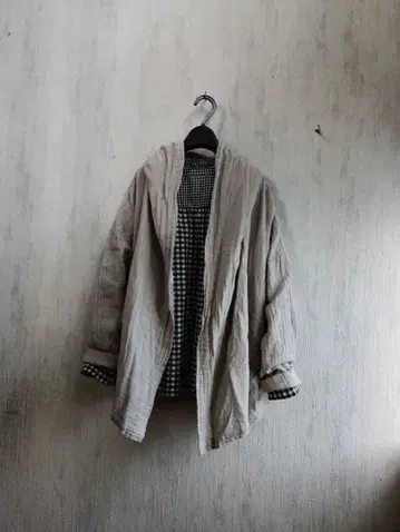 SUN VALLEY 선밸리 면+린넨 후드 부착 가디건 겉옷