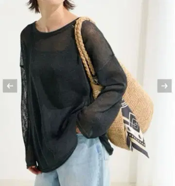 린넨 루즈 풀오버 / 블랙