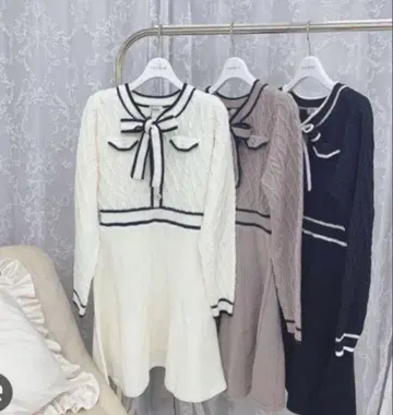 에블린 니트 플레어 원피스 핑크