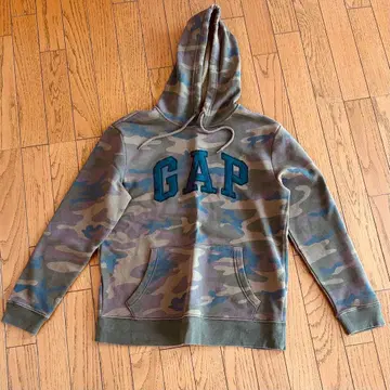GAP 카모 패턴 속기모 후드 부착 후드티 S 사이즈