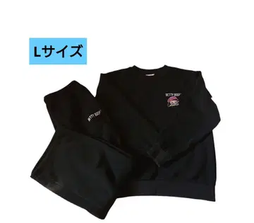 [ 새상품 ] 베티짱 맨투맨 상하의 세트 블랙 L 사이즈