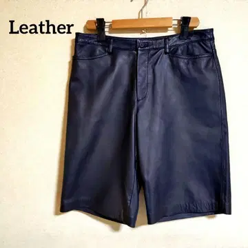 여성용 천연 가죽 양가죽 시어링 레더 하프 팬츠 큐롯 숏팬츠 블랙