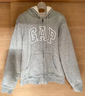 GAP 후드 부착 후드티 그레이 보아 안감
