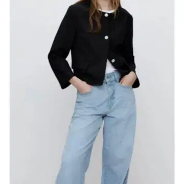 ZARA 노카라 자켓 XS 블랙