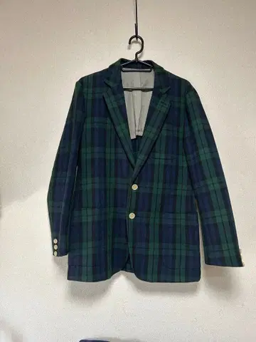 새상품급 타미힐피거 TOMMY 블랙워치 체크 무늬 테일러드 자켓 M
