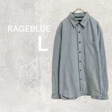 새상품급 레이지 블루 와이셔츠 긴팔 비즈니스 업무 블루 L 면 100