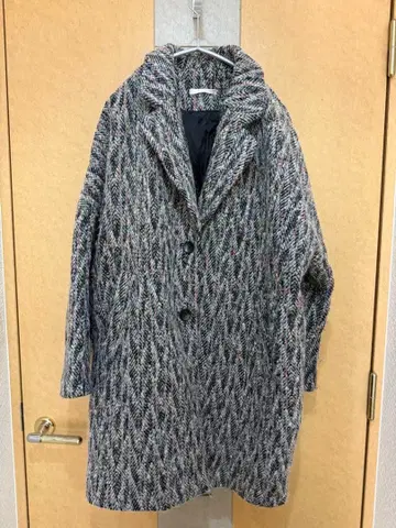 헤링본 무늬 미들 기장 코트 rosebud