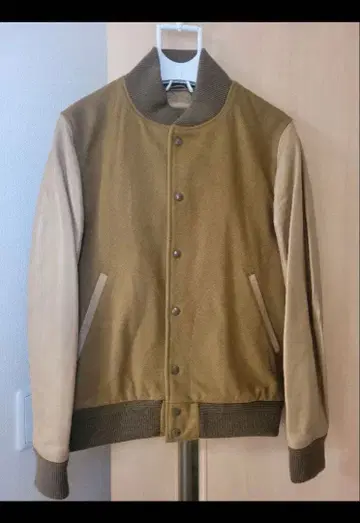 CINQUANTA 콤비 가죽 바시티 자켓 어워드 자켓 사이즈 46