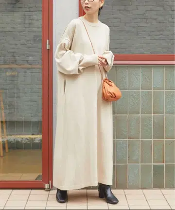 색상 내추럴 FREAK'S STORE 롱 니트 원피스 긴팔